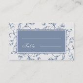 Carte De Placement Floral Dusty Blue Mariage élégant (Devant)