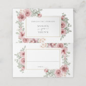 Carte De Placement Floral Dusty Rose Élégante carte de mariage (Extérieur déplié)
