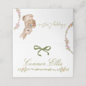 Carte De Placement Floral Easter Bunny Folded (Extérieur déplié)