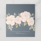 Carte De Placement Floral Elegant Blush Floral Blue Guest Mariage (Extérieur déplié)