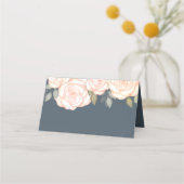 Carte De Placement Floral Elegant Blush Floral Blue Guest Mariage (Dos)