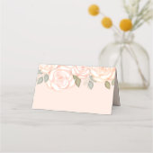 Carte De Placement Floral Elegant Blush Rose simple Mariage invité (Dos)