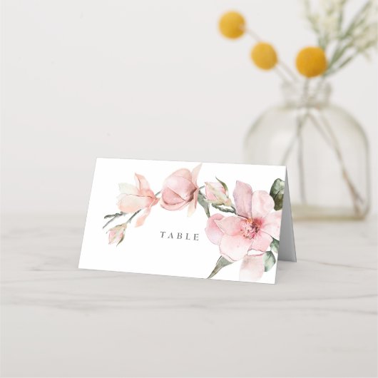 Carte De Placement Floral Elegant Magnolia Mariage Table Carte Place (Devant)
