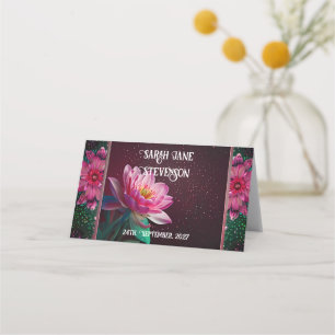 Carte De Placement Floral Lotus Mariage Suite Starry Night Romance