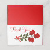 Carte De Placement Floral Merci Rose rouge Fleur - Mariage (Extérieur déplié)