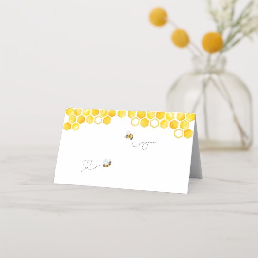 Carte De Placement Floral Miel mariage (Dos)