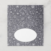 Carte De Placement Floral noir et blanc moderne (Extérieur déplié)