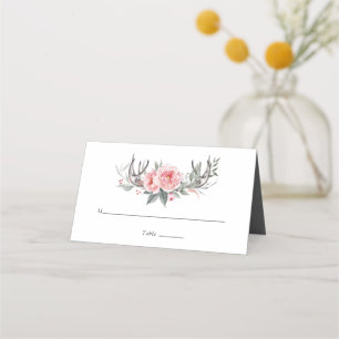 Carte De Placement Floral Pastel Pink and Grey Boho