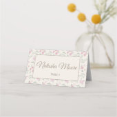 Carte De Placement Floral Pattern Creme Folded Place Card (Devant)