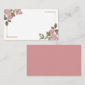 Carte De Placement Floral Pink Peony Flower Summer Wedding (Devant / Derrière)