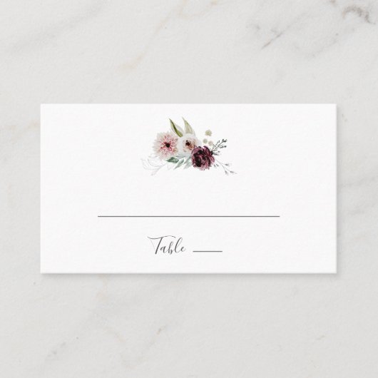 Carte De Placement Floral Romance Mariage plat (Devant)