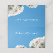 Carte De Placement Floral rose blanc (Extérieur déplié)