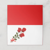 Carte De Placement Floral Rose rouge - Fleurs de mariage (Extérieur déplié)