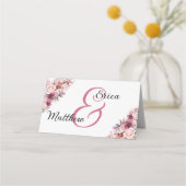 Carte De Placement Floral rose roux moderne Numéro de tableau (Dos)