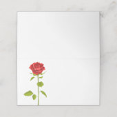 Carte De Placement Floral Rouge Rose Mariage Rose Botanique (Extérieur déplié)