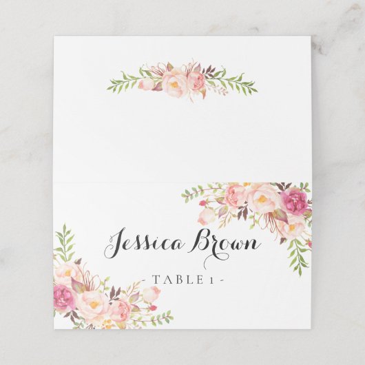 Carte De Placement Floral Rustique Peony (Extérieur déplié)