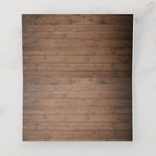 Carte De Placement Floral Rustique Tournesol Vert Romantique (Intérieur déplié)