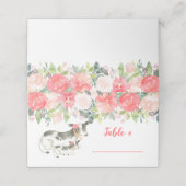 Carte De Placement Floral Vache Laitière Ferme de pivoines Fleur Cart (Extérieur déplié)