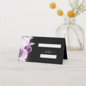 Carte De Placement Floral violet Parties scintillant argent Mariage n (Devant)