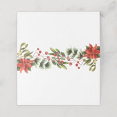 Carte De Placement Floral Winter Poinsettia Mariage élégant (Extérieur déplié)