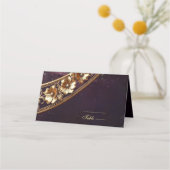 Carte de placement florale dorée ornée (Devant)