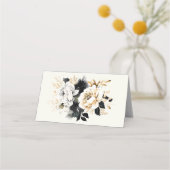 Carte de placement florale luxe noir et or (Dos)
