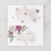 carte de placement florale rose mauve blanc (Extérieur déplié)