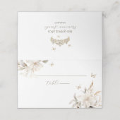 Carte De Placement Florales d'hiver en argent blanc Quinceañera (Extérieur déplié)