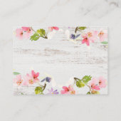 Carte De Placement Florales roses rustiques sur bois blanc Réservé (Dos)