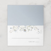 Carte De Placement Flore bleu clair | Fête des mariées ou Mariage (Extérieur déplié)