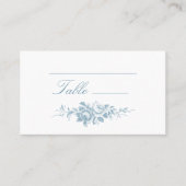 Carte De Placement Flore bleu et blanc classique (Devant)
