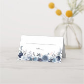 Carte De Placement Flore bleu et marine (Devant)