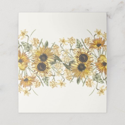 Carte De Placement Flore de tournesol rustique (Extérieur déplié)