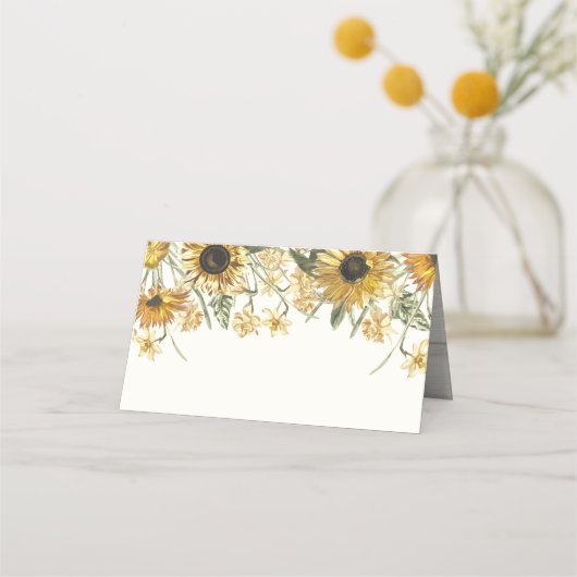 Carte De Placement Flore de tournesol rustique (Dos)