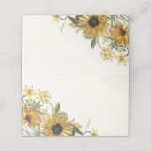 Carte De Placement Flore de tournesol rustique (Extérieur déplié)