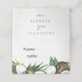 Carte De Placement Flore hawaïenne tropicale et noix de coco (Extérieur déplié)
