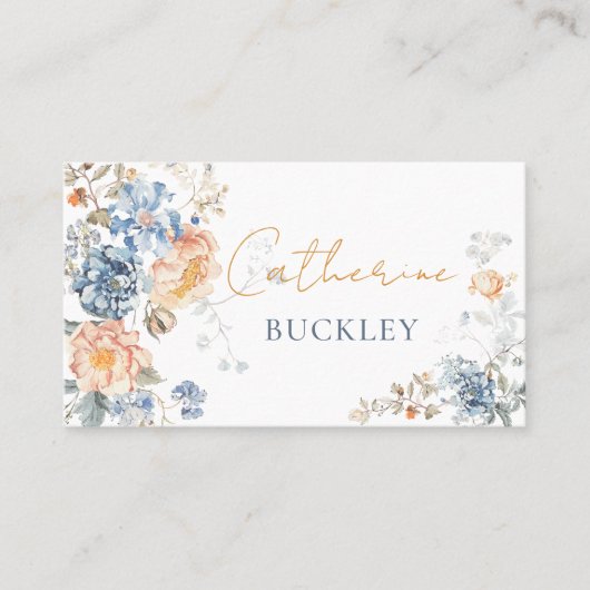 Carte De Placement Flore Pêche bleu clair (Devant)