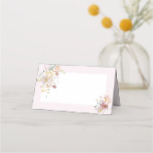 Carte De Placement Flore rose pâle Élégant (Devant)