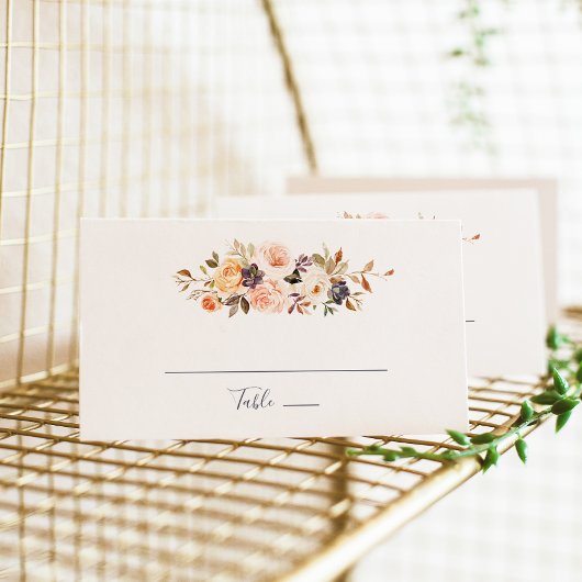 Carte De Placement Flore Rustique Terre Mariage plat