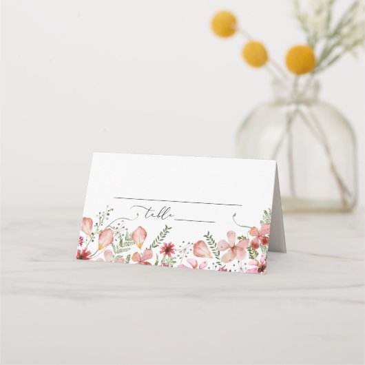Carte De Placement Flore simple aquarelle (Devant)
