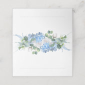 Carte De Placement Flore Vert Élégant Dusty Blue Mariage (Extérieur déplié)