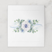 Carte De Placement Flore Vert Élégant Dusty Blue Mariage (Extérieur déplié)