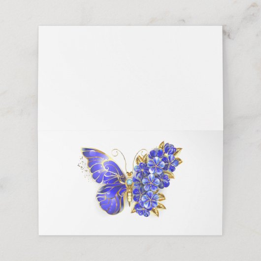 Carte De Placement Flower Sapphire Butterfly (Extérieur déplié)