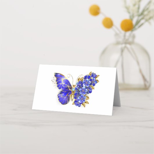 Carte De Placement Flower Sapphire Butterfly (Devant)