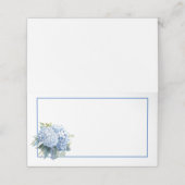 Carte De Placement Folded Name Place Card-Blue Hydrangeas (Extérieur déplié)