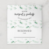 Carte De Placement Foliage frais Réception de mariage Réservé Table (Extérieur déplié)