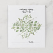 Carte De Placement Foliage simple | Blanc | Design Mariage vert (Extérieur déplié)