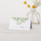 Carte De Placement Foliage simple | Blanc | Design Mariage vert (Devant)