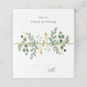 Carte De Placement Foliage vert Berry rouge (Extérieur déplié)