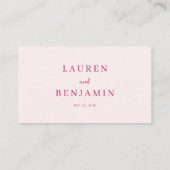 Carte De Placement Folie Florale Rose Joyeuse (Dos)